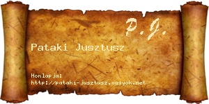 Pataki Jusztusz névjegykártya